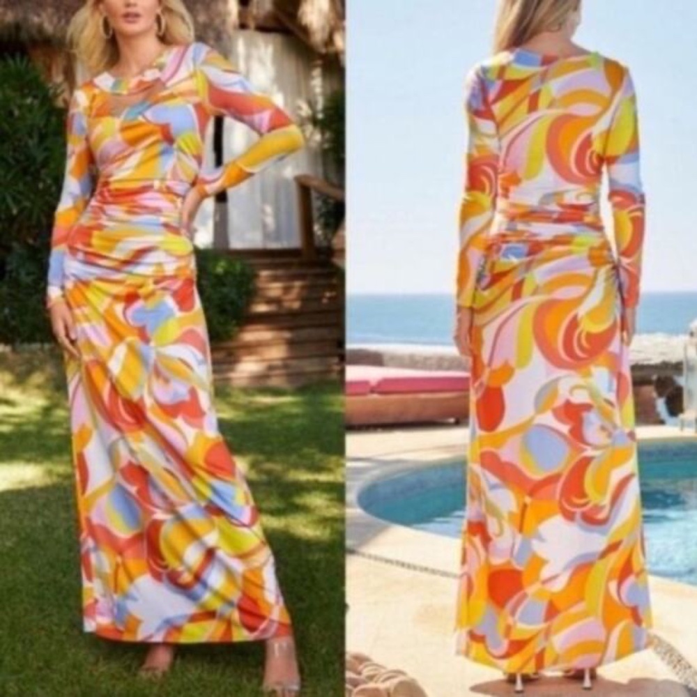 Boston Proper "Into the Sun" Embellished Maxi Dress – Size S – NWOT
